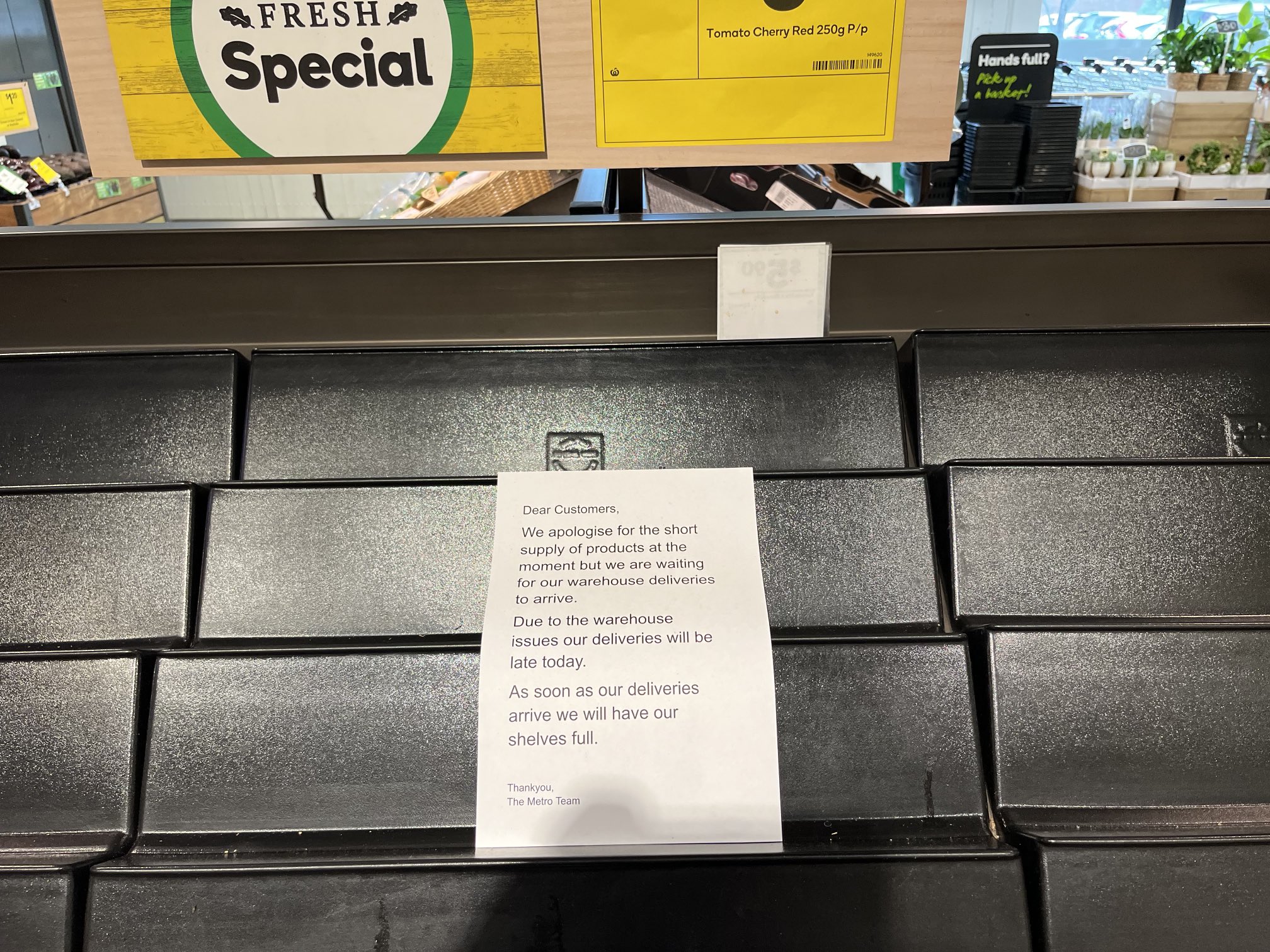 woolworths empty shelf